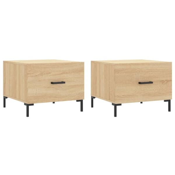 vidaXL Salongbord 2 stk sonoma eik 50x50x40 cm konstruert tre