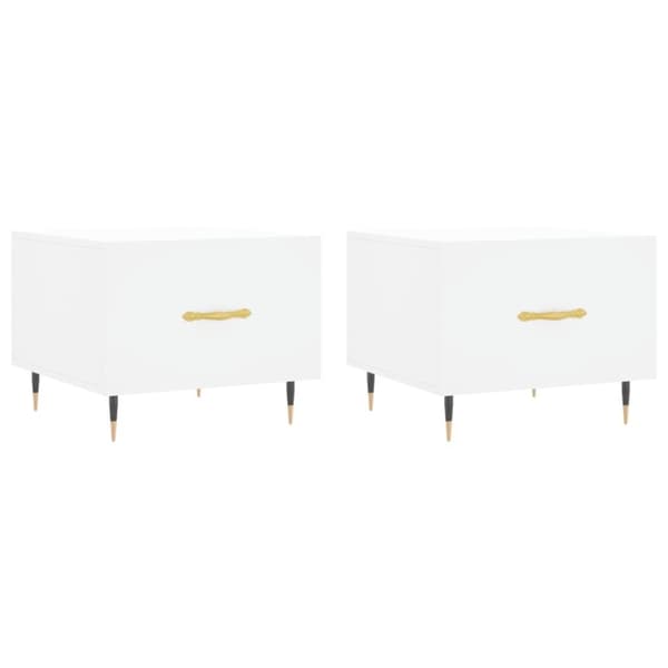 vidaXL sofaborde 2 stk. 50x50x40 cm konstrueret træ hvid