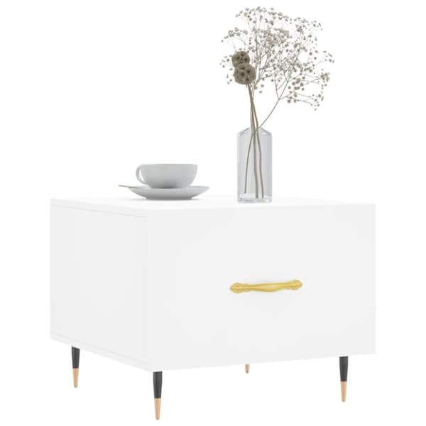 vidaXL Salongbord 2 stk hvit 50x50x40 cm konstruert tre