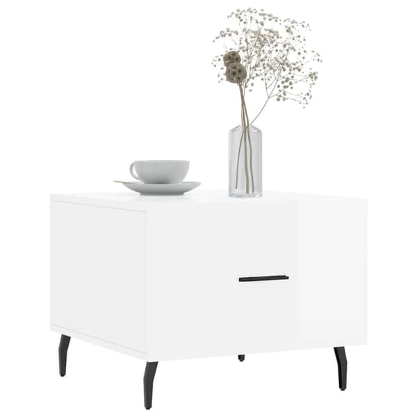 vidaXL Soffbord 2 st vit högglans 50x50x40 cm konstruerat trä