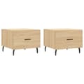 Miniatyrbillede 1 af 11: vidaXL sofaborde 2 stk. 50x50x40 cm konstrueret træ sonoma-eg