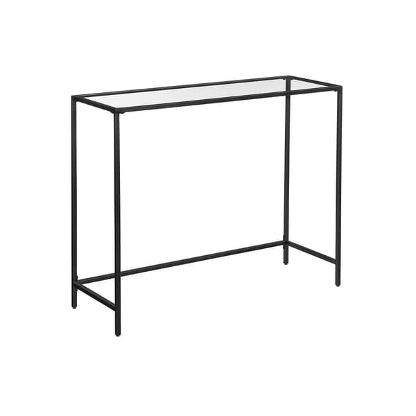 Rootz Konsolbord - Konsolbord med hærdet glas - Entrébord - Gangbord - Sofabord - Moderne konsolbord - Industrielt gangbord - Accentbord - Metal - Gla