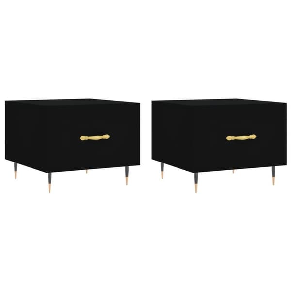 vidaXL sofaborde 2 stk. 50x50x40 cm konstrueret træ sort