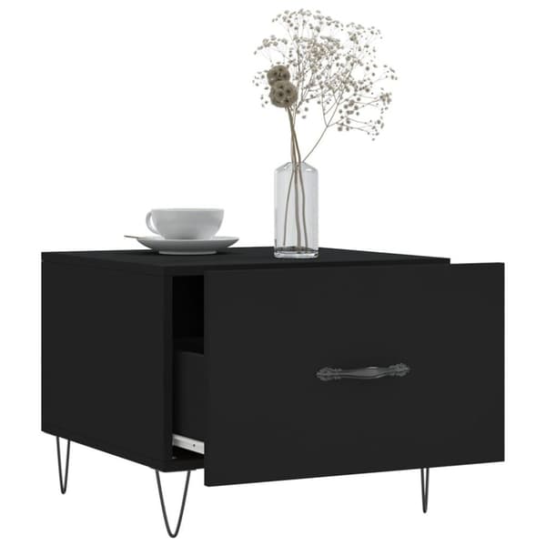 vidaXL sofaborde 2 stk. 50x50x40 cm konstrueret træ sort