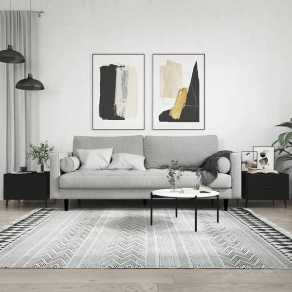 vidaXL Sohvapöydät 2 kpl musta 50x50x40 cm tekninen puu
