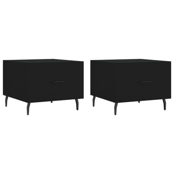 vidaXL Sohvapöydät 2 kpl musta 50x50x40 cm tekninen puu