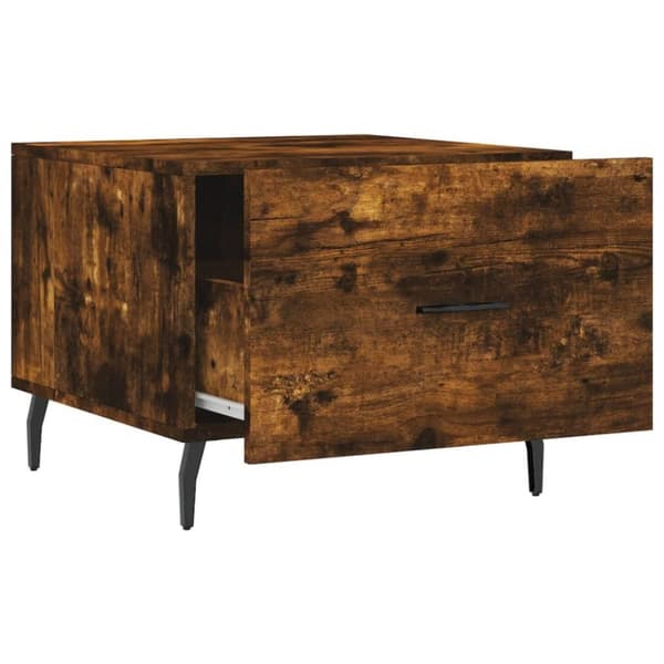 vidaXL sofaborde 2 stk. 50x50x40 cm konstrueret træ røget egetræsfarve