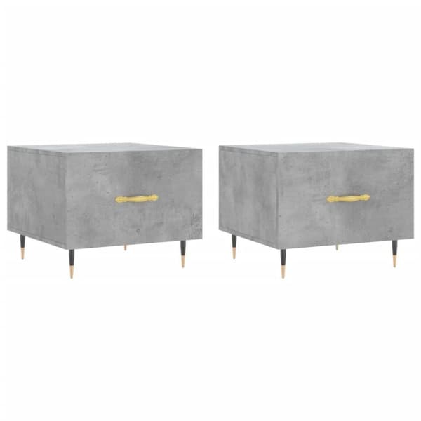 vidaXL Sohvapöydät 2 kpl betoninharmaa 50x50x40 cm tekninen puu