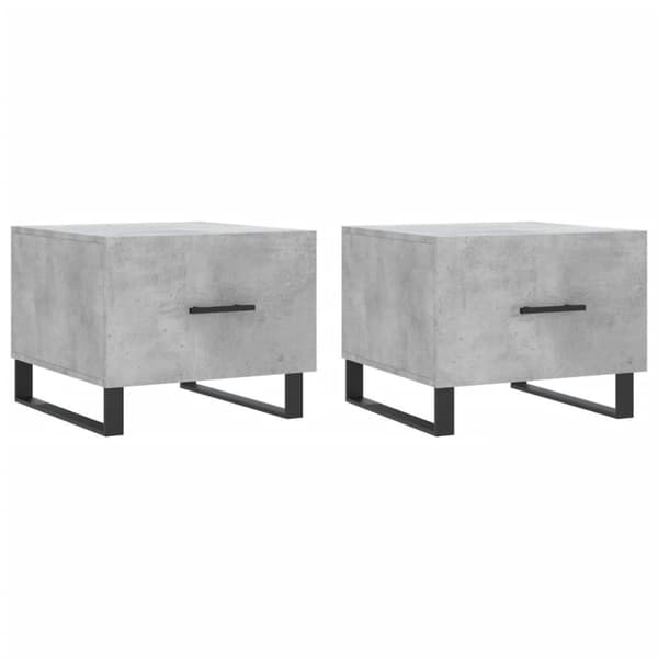 vidaXL sofaborde 2 stk. 50x50x40 cm konstrueret træ betongrå