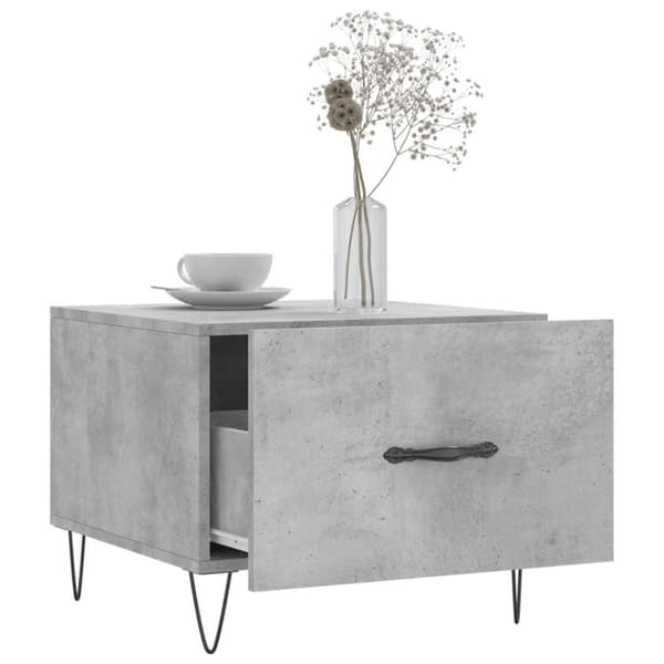 vidaXL Salongbord 2 stk betonggrå 50x50x40 cm konstruert tre