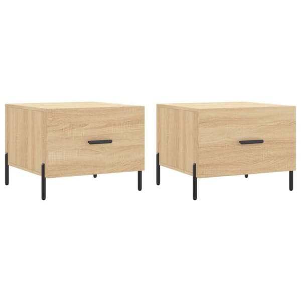 vidaXL Salongbord 2 stk sonoma eik 50x50x40 cm konstruert tre