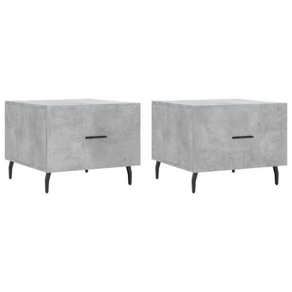 vidaXL Sohvapöydät 2 kpl betoninharmaa 50x50x40 cm tekninen puu