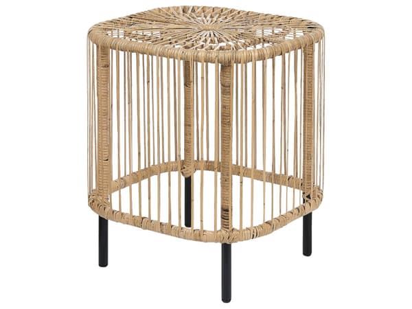 Sæt med 2 sofabord i rattan Naturligt rattan Pulverlakeret UV-vejr Pletbestandigt Håndlavet Indendørs Udendørs Stue Terrasse Patio Boho-stil