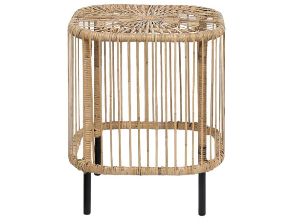 Sæt med 2 sofabord i rattan Naturligt rattan Pulverlakeret UV-vejr Pletbestandigt Håndlavet Indendørs Udendørs Stue Terrasse Patio Boho-stil