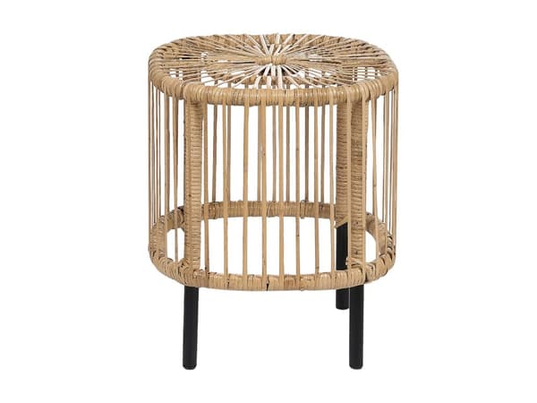 Sæt med 2 sofabord i rattan Naturligt rattan Pulverlakeret UV-vejr Pletbestandigt Håndlavet Indendørs Udendørs Stue Terrasse Patio Boho-stil
