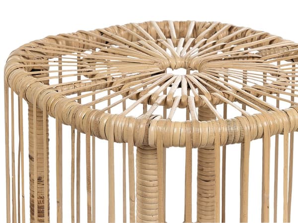 Sæt med 2 sofabord i rattan Naturligt rattan Pulverlakeret UV-vejr Pletbestandigt Håndlavet Indendørs Udendørs Stue Terrasse Patio Boho-stil