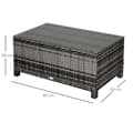 Miniatyrbillede 3 af 7: Rootz Have Sidebord - PE Rattan Have Sofabord - Med glasbordplade - Grå - 85cm x 50cm x 39cm