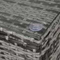 Miniatyrbillede 4 af 7: Rootz Have Sidebord - PE Rattan Have Sofabord - Med glasbordplade - Grå - 85cm x 50cm x 39cm