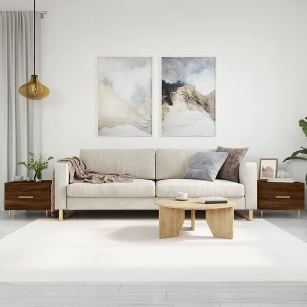 vidaXL Soffbord 2 st brun ek 50x50x40 cm konstruerat trä