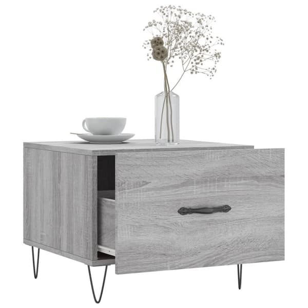 vidaXL sofaborde 2 stk. 50x50x40 cm konstrueret træ grå sonoma-eg