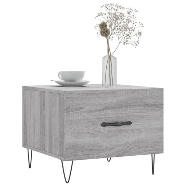 vidaXL sofaborde 2 stk. 50x50x40 cm konstrueret træ grå sonoma-eg