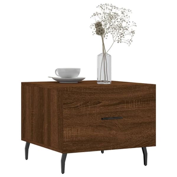 vidaXL sofaborde 2 stk. 50x50x40 cm konstrueret træ brun egetræsfarve