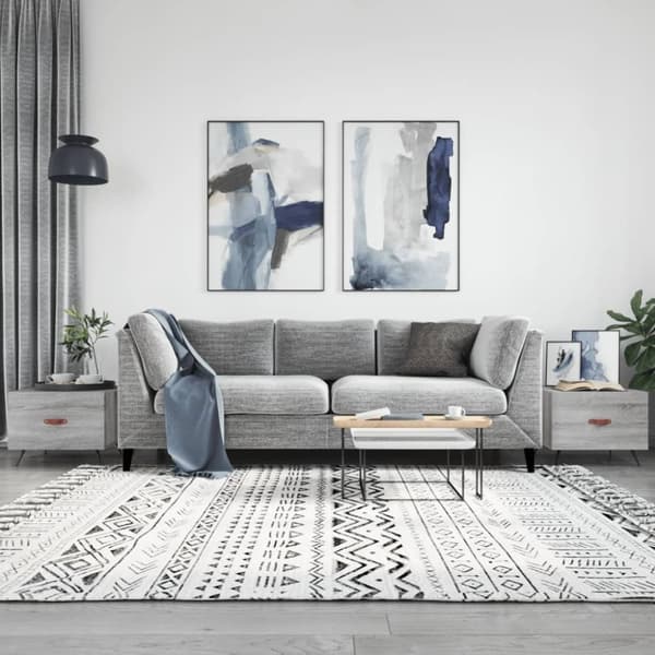 vidaXL sofaborde 2 stk. 50x50x40 cm konstrueret træ grå sonoma-eg