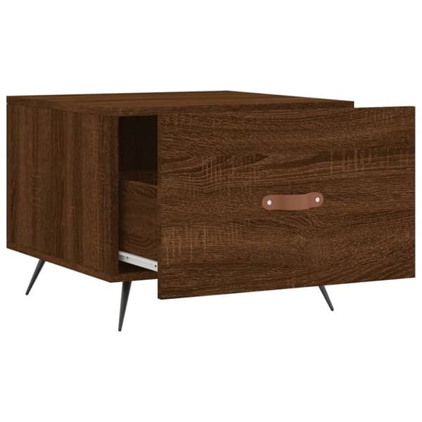 vidaXL sofaborde 2 stk. 50x50x40 cm konstrueret træ brun egetræsfarve