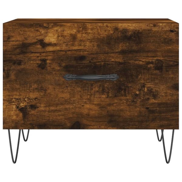 vidaXL Soffbord 2 st rökfärgad ek 50x50x40 cm konstruerat trä