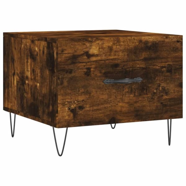 vidaXL sofaborde 2 stk. 50x50x40 cm konstrueret træ røget egetræsfarve