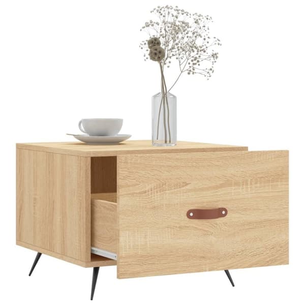 vidaXL sofaborde 2 stk. 50x50x40 cm konstrueret træ sonoma-eg