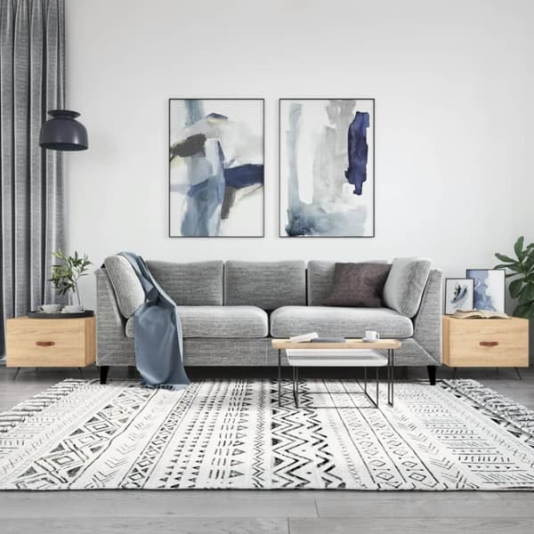 vidaXL sofaborde 2 stk. 50x50x40 cm konstrueret træ sonoma-eg