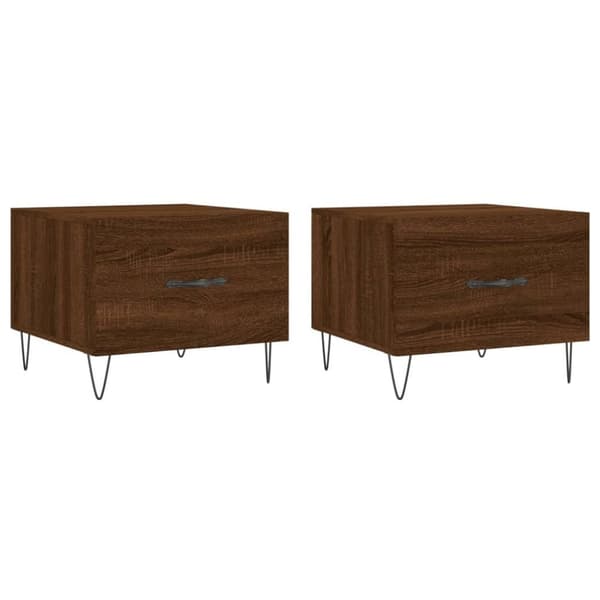 vidaXL Sohvapöydät 2 kpl ruskea tammi 50x50x40 cm tekninen puu