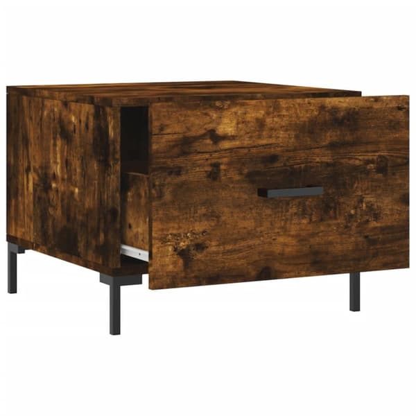 vidaXL Salongbord 2 stk røkt eik 50x50x40 cm konstruert tre