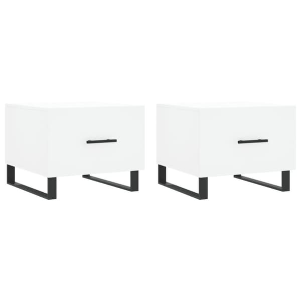 vidaXL Salongbord 2 stk hvit 50x50x40 cm konstruert tre