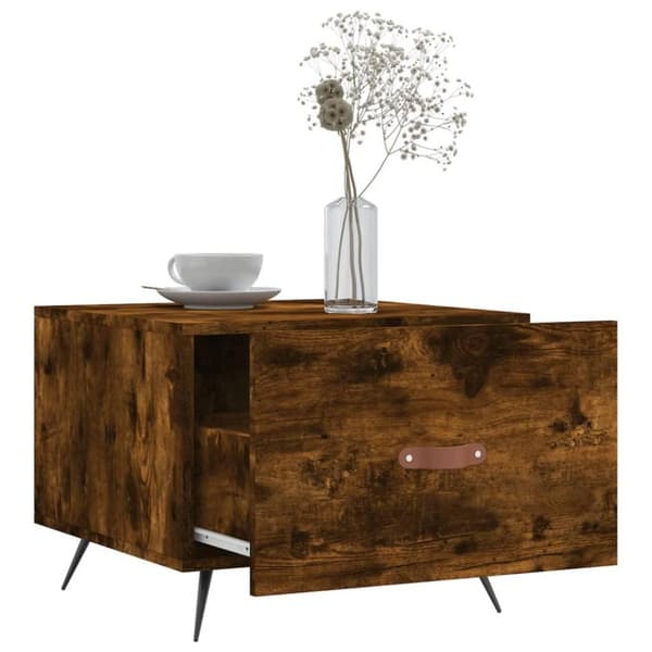 vidaXL Salongbord 2 stk røkt eik 50x50x40 cm konstruert tre