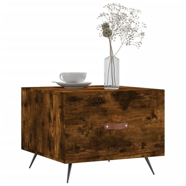 vidaXL Salongbord 2 stk røkt eik 50x50x40 cm konstruert tre