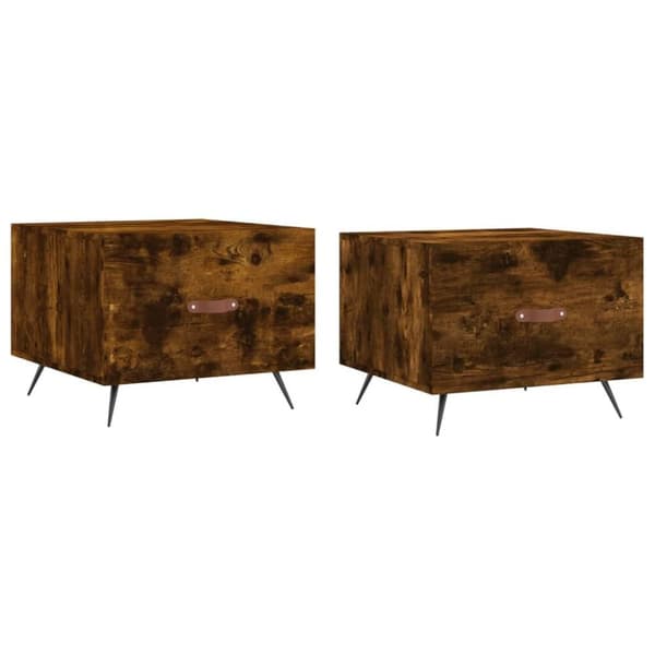 vidaXL Salongbord 2 stk røkt eik 50x50x40 cm konstruert tre