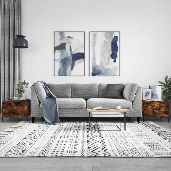 vidaXL Soffbord 2 st rökfärgad ek 50x50x40 cm konstruerat trä