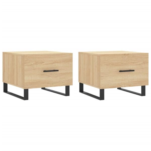 vidaXL Salongbord 2 stk sonoma eik 50x50x40 cm konstruert tre
