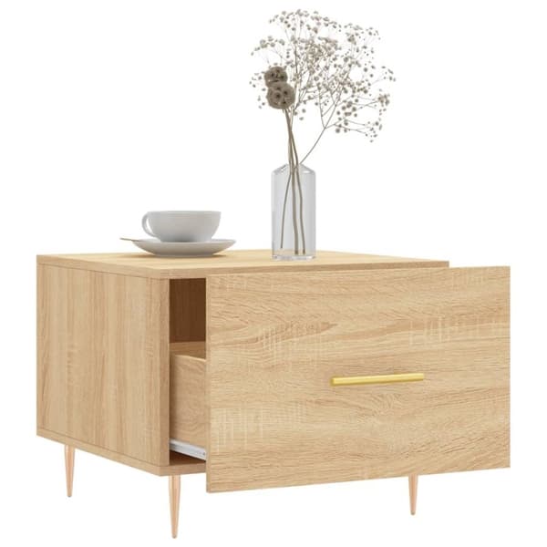 vidaXL sofaborde 2 stk. 50x50x40 cm konstrueret træ sonoma-eg