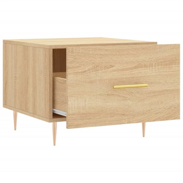 vidaXL sofaborde 2 stk. 50x50x40 cm konstrueret træ sonoma-eg