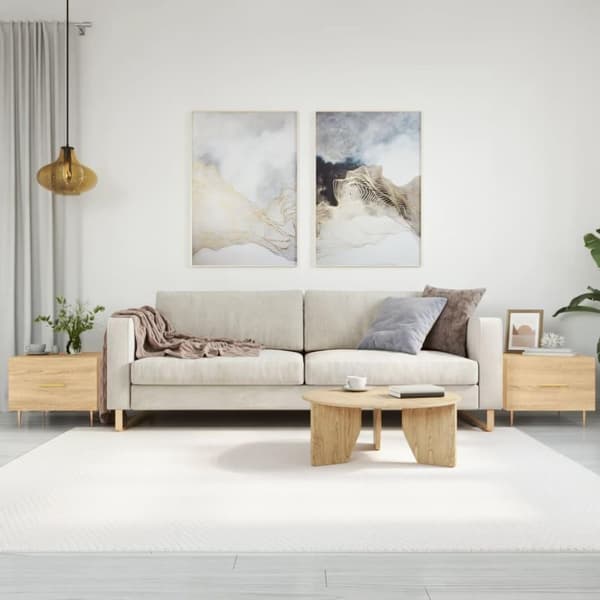 vidaXL sofaborde 2 stk. 50x50x40 cm konstrueret træ sonoma-eg