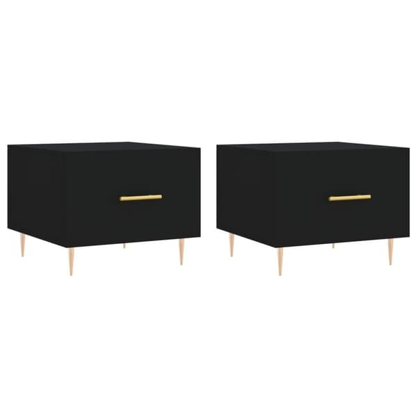 vidaXL sofaborde 2 stk. 50x50x40 cm konstrueret træ sort