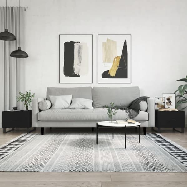 vidaXL sofaborde 2 stk. 50x50x40 cm konstrueret træ sort