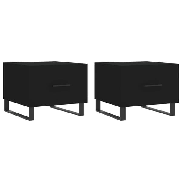 vidaXL sofaborde 2 stk. 50x50x40 cm konstrueret træ sort