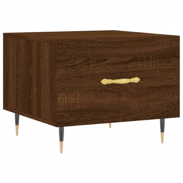 vidaXL sofaborde 2 stk. 50x50x40 cm konstrueret træ brun egetræsfarve