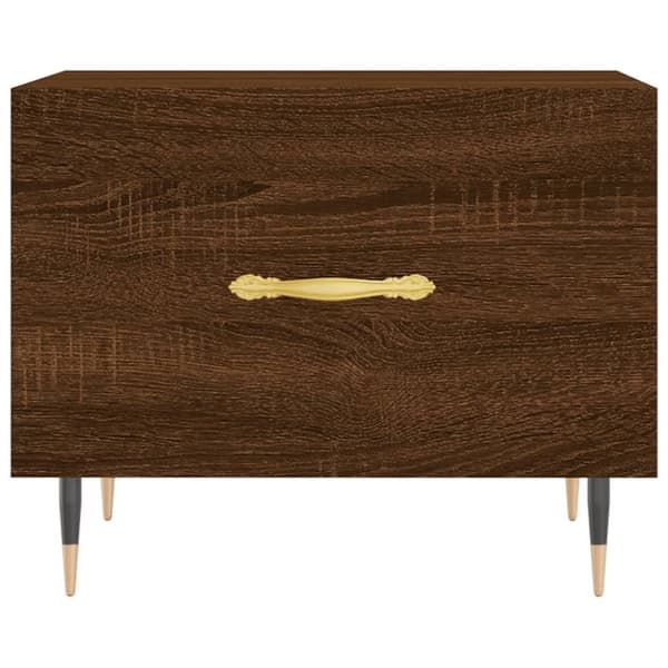 vidaXL sofaborde 2 stk. 50x50x40 cm konstrueret træ brun egetræsfarve
