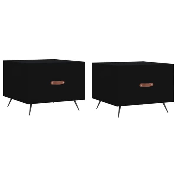 vidaXL Salongbord 2 stk svart 50x50x40 cm konstruert tre