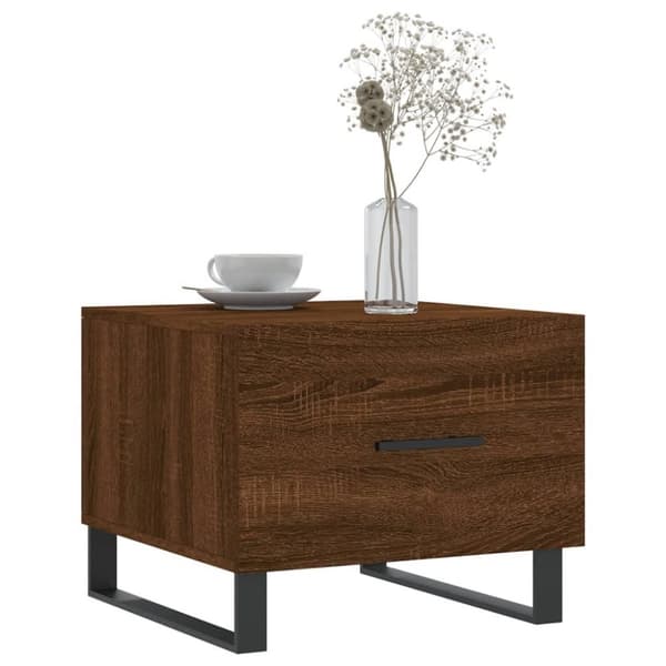 vidaXL Salongbord 2 stk brun eik 50x50x40 cm konstruert tre